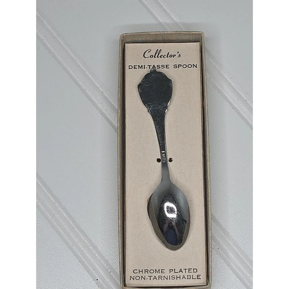 Vintage Collector's Demi-Tasse Spoon Chrome Plated Non-Tarnishable New Mexico
